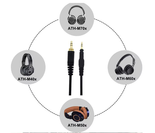 Cable de repuesto para Audio Technica, ATH-M50X, M40X, M60X, M70X,