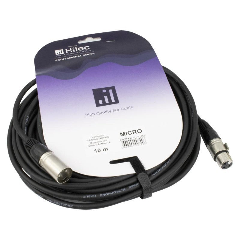 CABLE XLR MACHO A XLR HEMBRA 10M HILEC