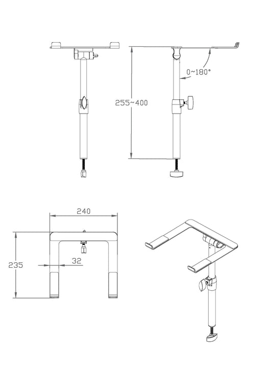 DBLH1 SOPORTE PARA PORTÁTIL PARA CABINA DE DJ