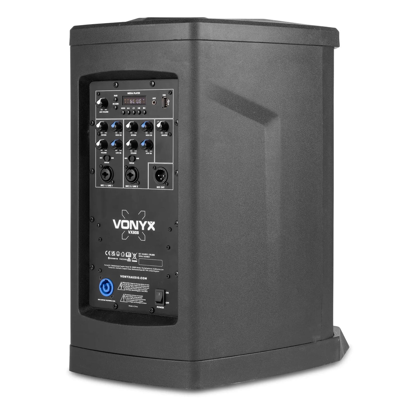 Vonyx VX808B Sistema de Columna Activo 320W Bluetooth USB Negro