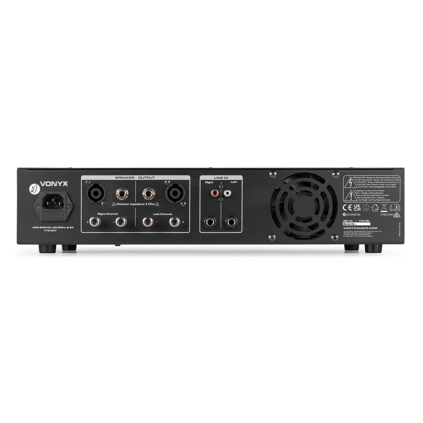 Vonyx VPA1500 Amplificador PA Estéreo 2x750W con BT y Reproductor Multimedia USB/SD