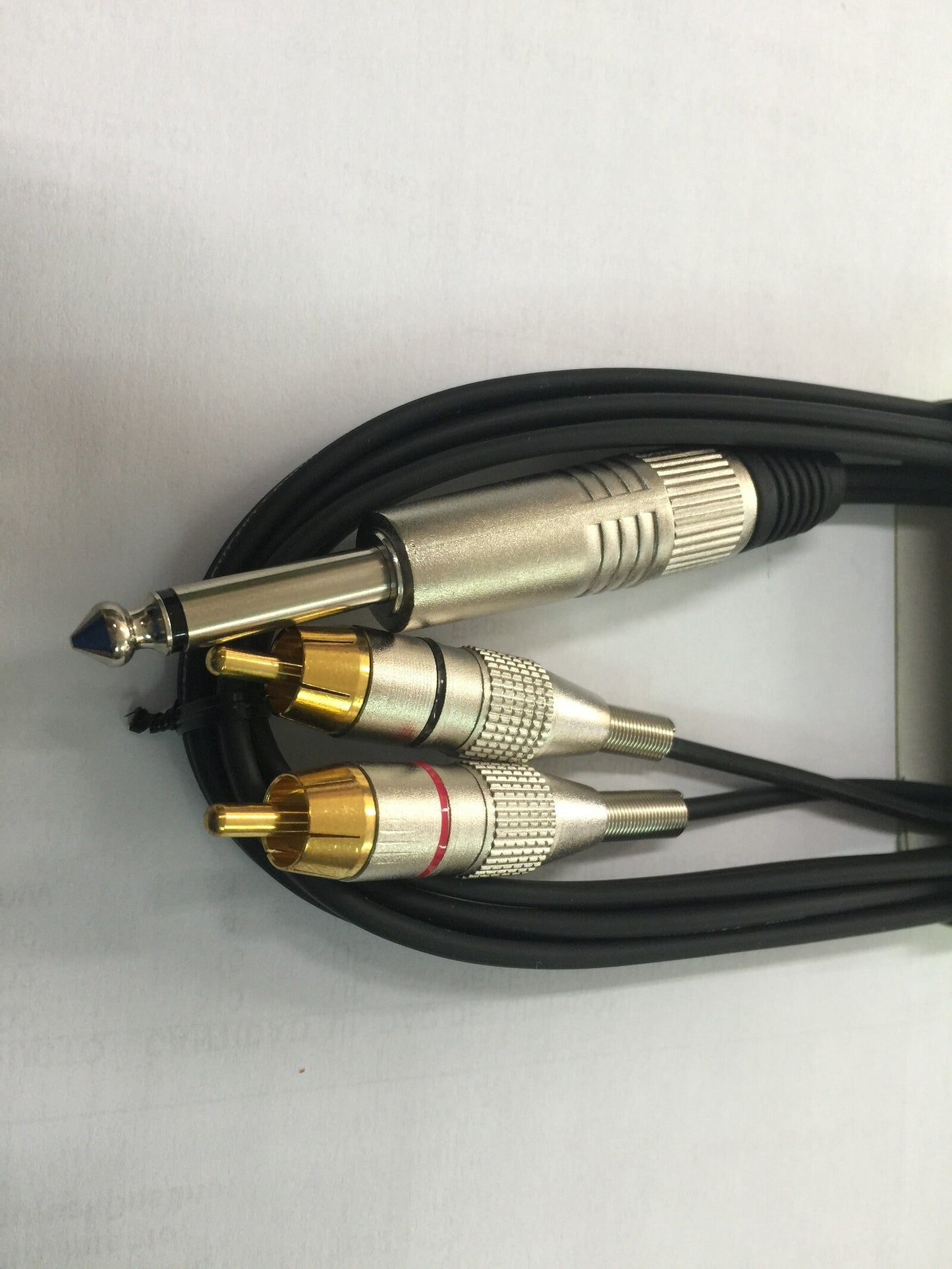 Conexión jack 6,3 a Dos Rca Machos
