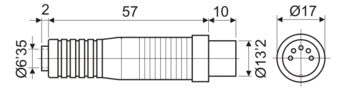 Adapatador DIN Macho 5 Pines a Jack Hembra 6,5mm