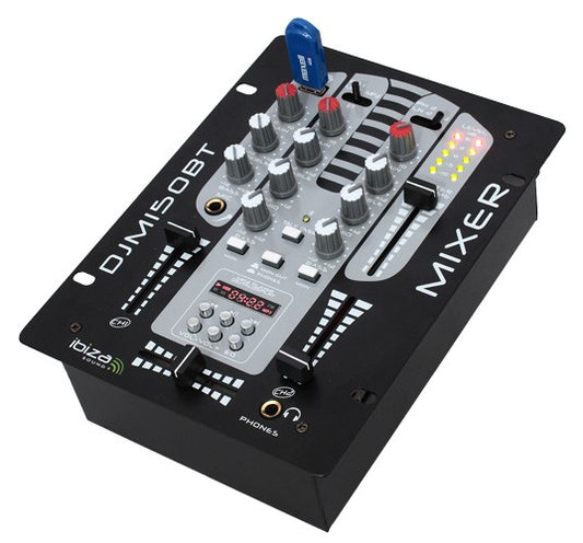 MESA DE MEZCLA DOS CANALES CON USB-MP3 + BLUETOOTH