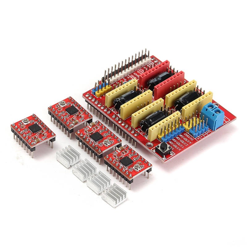 Placa CNC Junta Shield + 4 Drivers Motores Paso a Paso