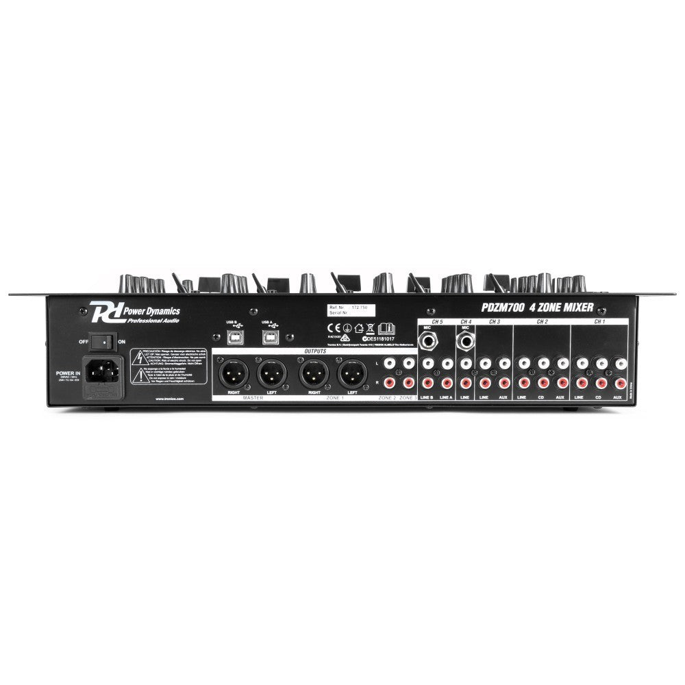 PDZM700 mezclador de 6 canales con 4 zonas
