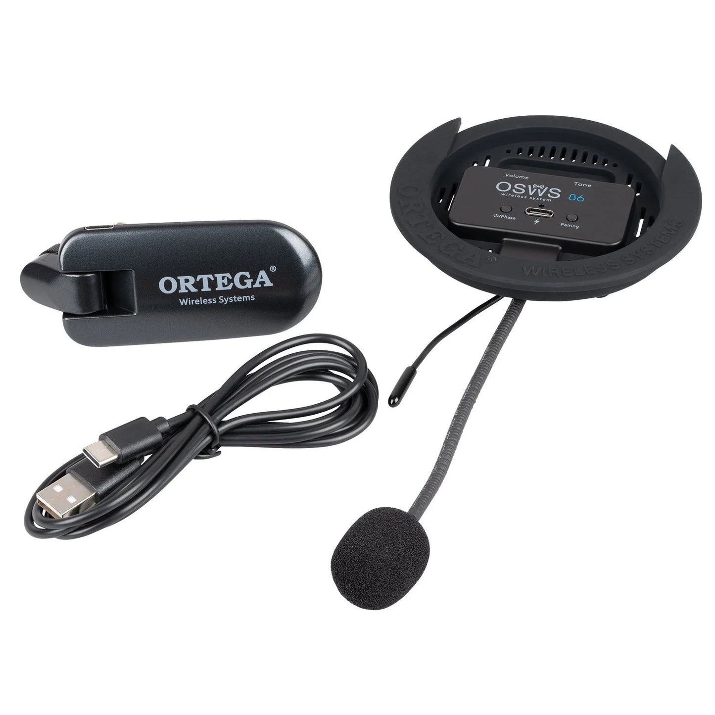 Ortega OSWS86 - Sistema de Pastilla Inalámbrica para Guitarra Clásica 86mm