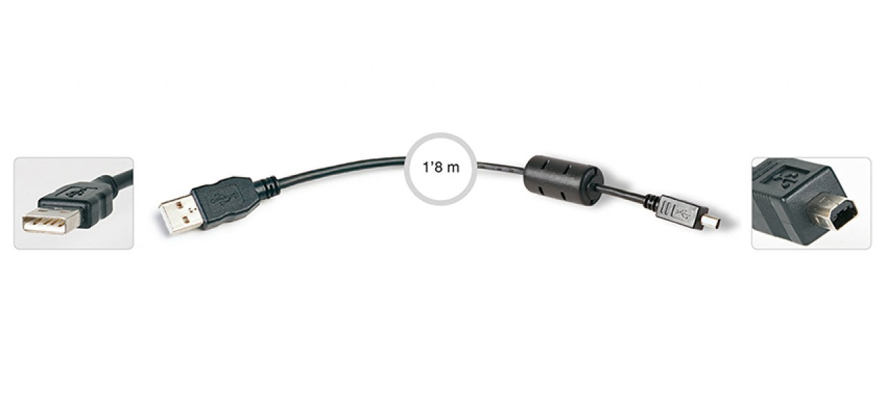 Cable USB A a mini USB B 4 pines 1.8m