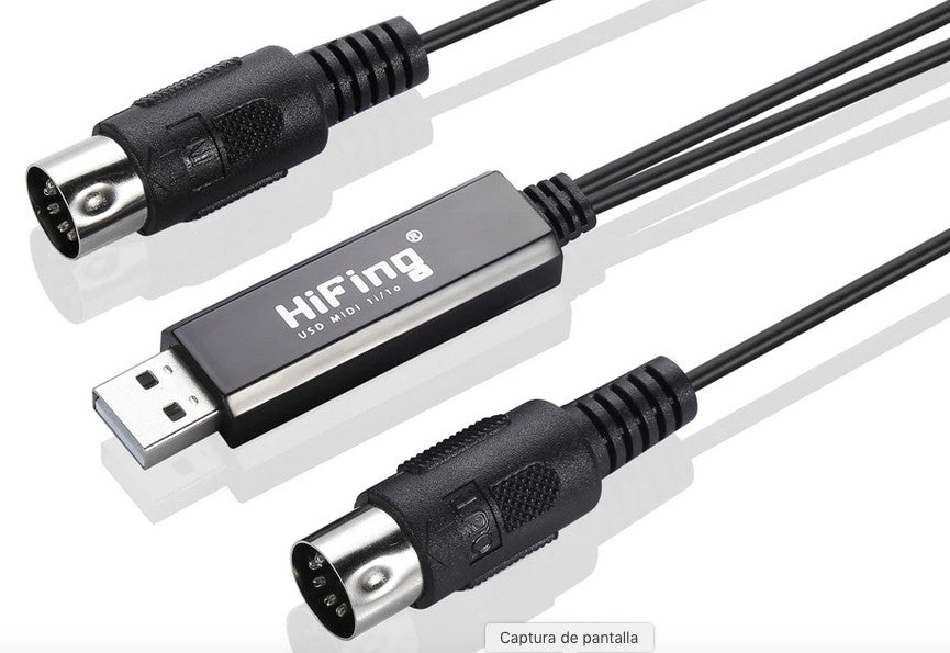 Cable midi usb Entrada salida