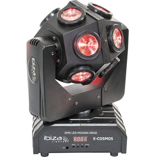 E- COMOS CABEZA MOVIL DMX RETRO DE LED RGBW 4-en-1 12 x 10W