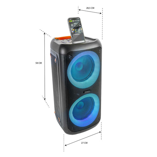 Altavoz Portátil con Batería e Iluminación LED Ibiza Sound ERIS400