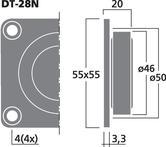 Monacor DT-28N | Tweeter HiFi de Neodimio 50W 8Ω