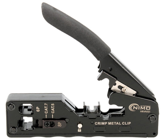 Crimpadora NIMO HRVN151 abierta para engarzar conectores modulares