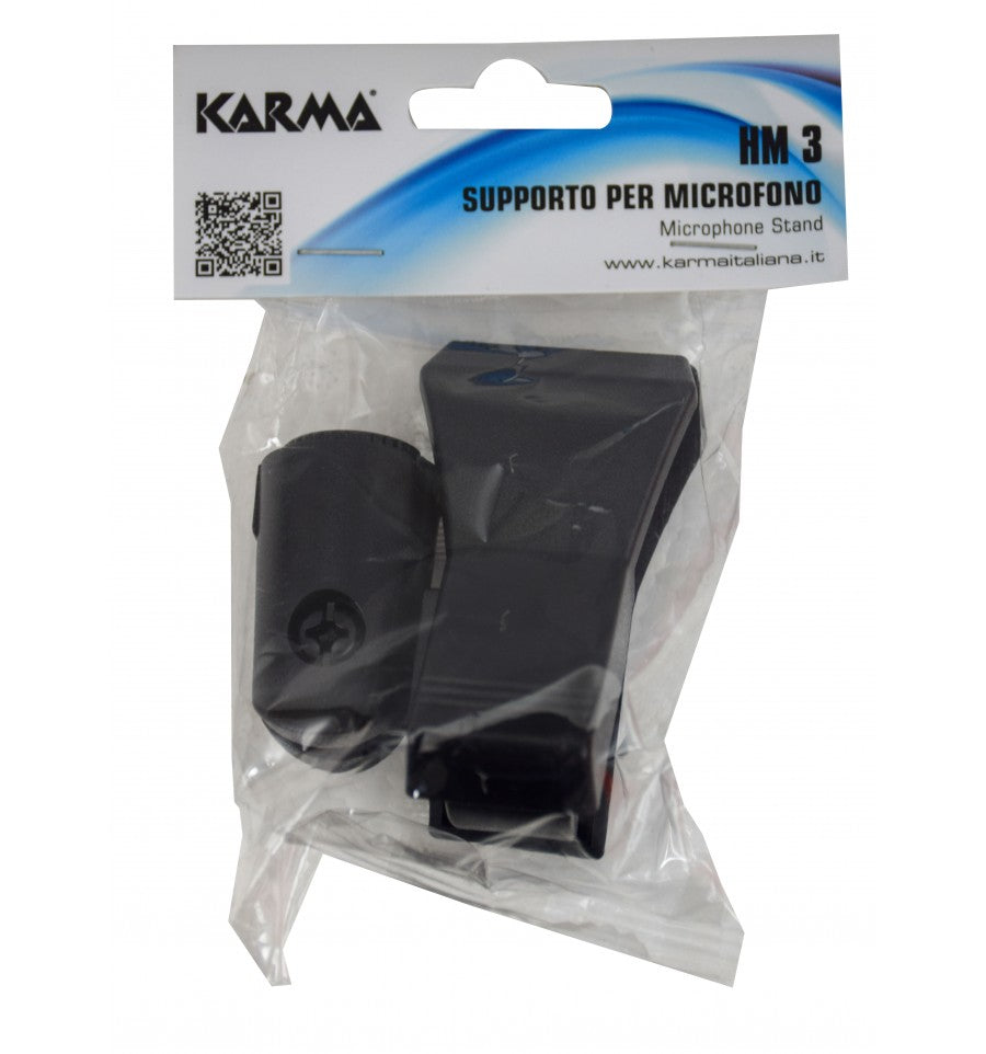 Karma HM 3 - Pinza Soporte Micrófono Universal Plástico Negro