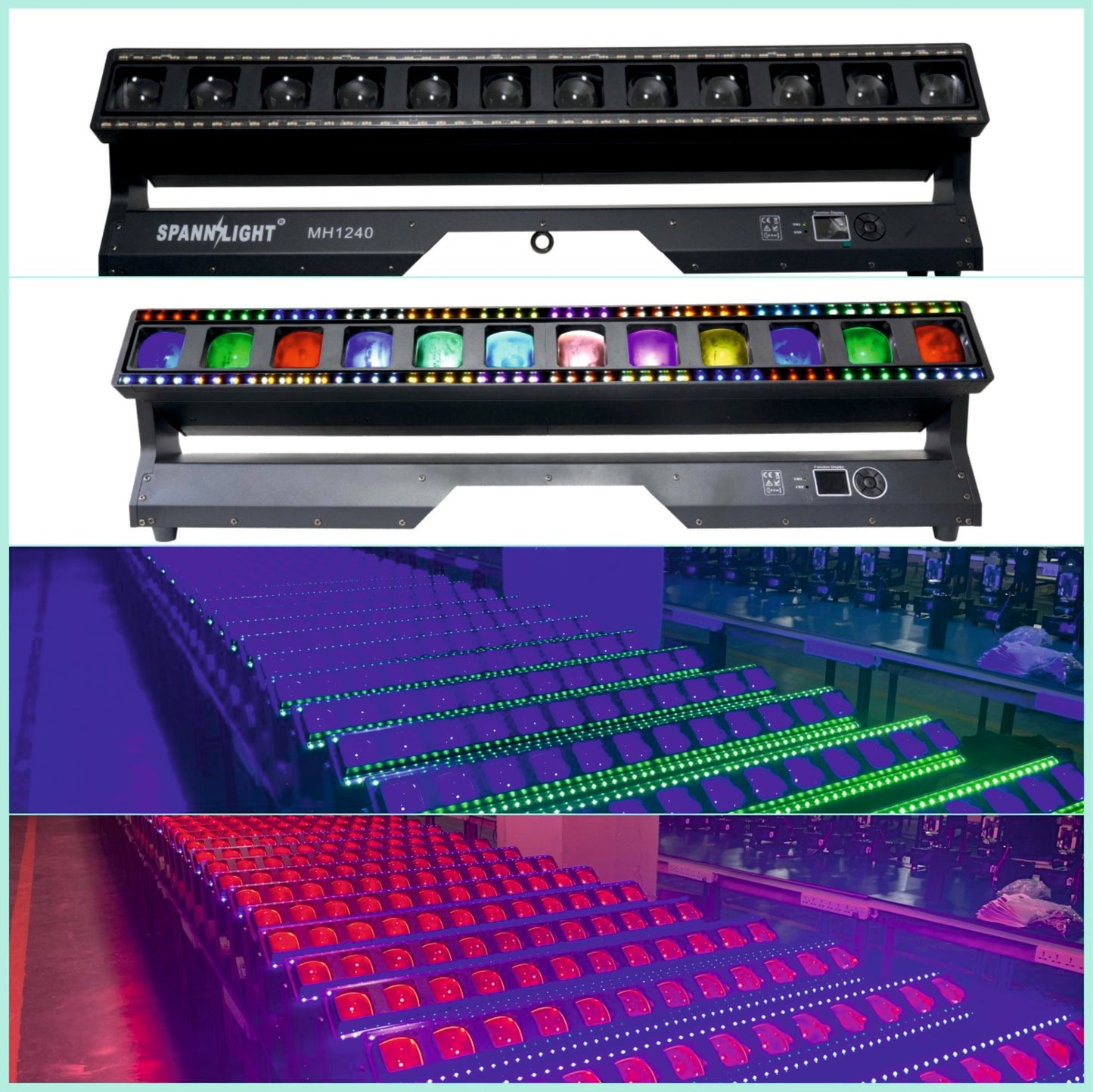 Barra Beam Móvil MH1240 LED 12x40W RGBW 4IN1 Pixel LED Zoom