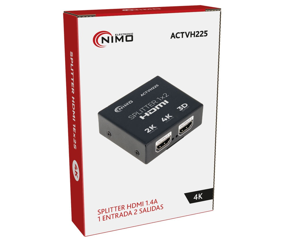 Splitter HDMI NIMO ACTVH225 1 entrada 2 salidas 4K 30Hz