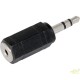 Adaptador Jack estéreo hembra 2,5mm a macho de 3,5mm