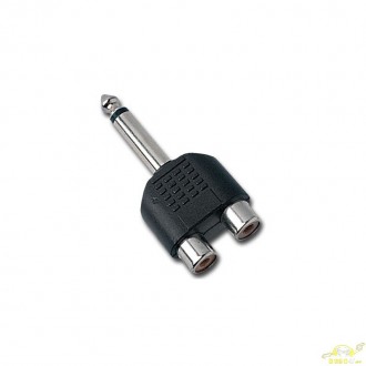 ADAPTADOR JACK 6,3 MONO MACHO A DOBLE RCA HEMBRA