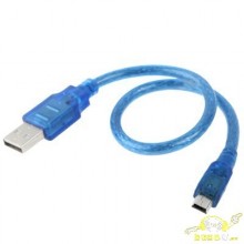 Cable USB-mini USB 1.8m Azul transparente