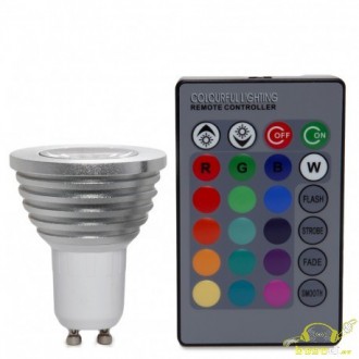 Bombilla led rgb gu10 5 w con mando a distancia