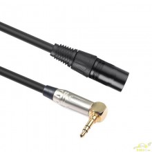 Conexion mini jack 3,5 acodado a xlr macho.