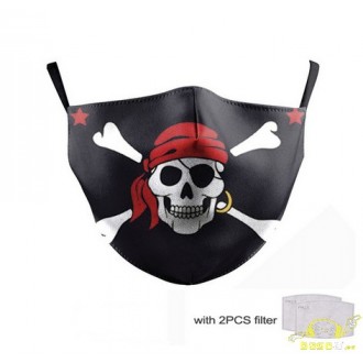 Macara diseño covid 19 reutilizable bandera pirata