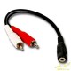 CONEXION JACK HEMBRA 3,5 STEREO A DOBLE RCA MACHO 15cm