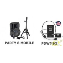 Altavoz portatil y micro de diadema profesores