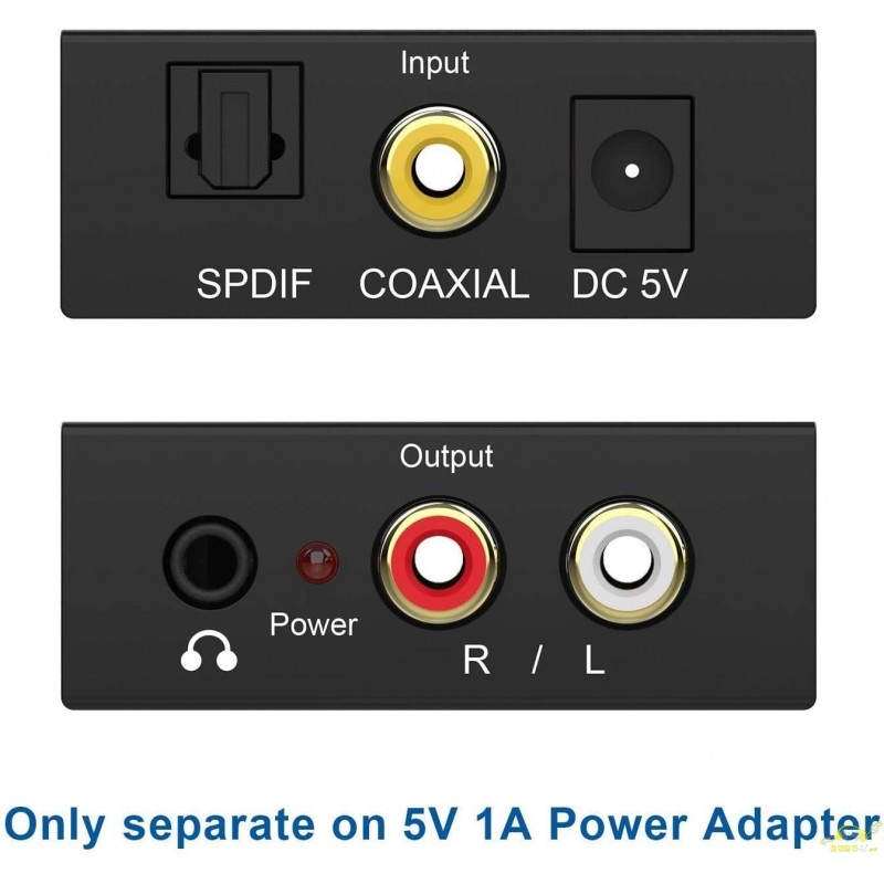 Convertidor audio digital fibra optica a rca y toma auriculares