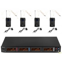 4 Micrófonos inalambricos de diadema en uhf 50 canales