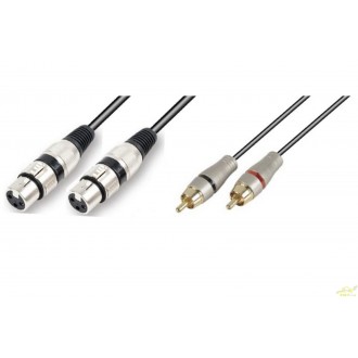 2M Cable 2 XLR hembra a 2 RCA macho de 2 metros.