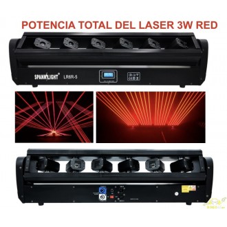 BARRA CON 6 CABEZAS LASER ROJO DE 6x500mW