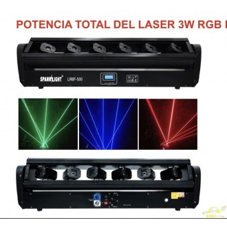 BARRA CON 6 CABEZAS LASER RGB 6x500mW