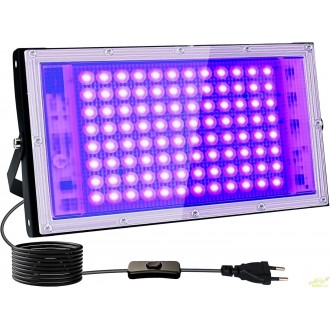 Foco plano led ultravioleta 100w con interruptor y cable