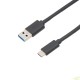 Cable USB-A 3.0 Macho a USB-C 3.1 Macho Gen2 10Gbps 3A, Negro 3m