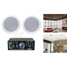 Altavoces de techo 6"1/2 + Amplificador con USB