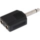 Adaptador Jack 6,3 mono Macho 2 hembras Mono - Imagen 1