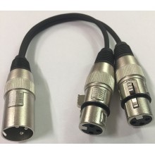 Conexión XLR macho a 2 XLR hembra 0,25m