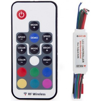 Controlador Táctil para Tiras de LEDs RGB 12/24VDC 216/432W 50M
