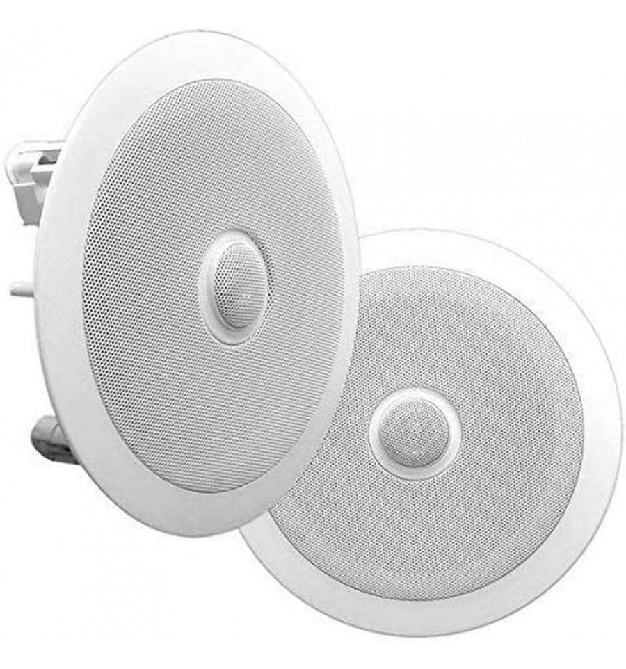 PYLE PDIC80 Pareja de altavoces integrados de techo 8" 150w, Blanco