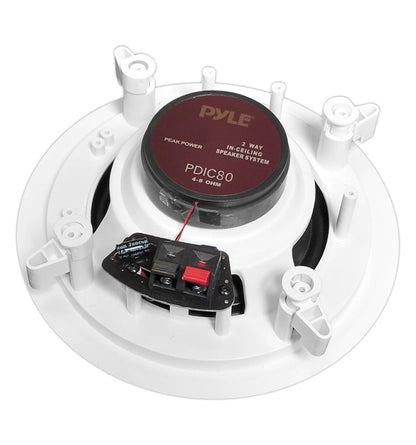 PYLE PDIC80 Pareja de altavoces integrados de techo 8" 150w, Blanco