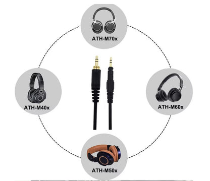 Cable de repuesto para Audio Technica, ATH-M50X, M40X, M60X, M70X,