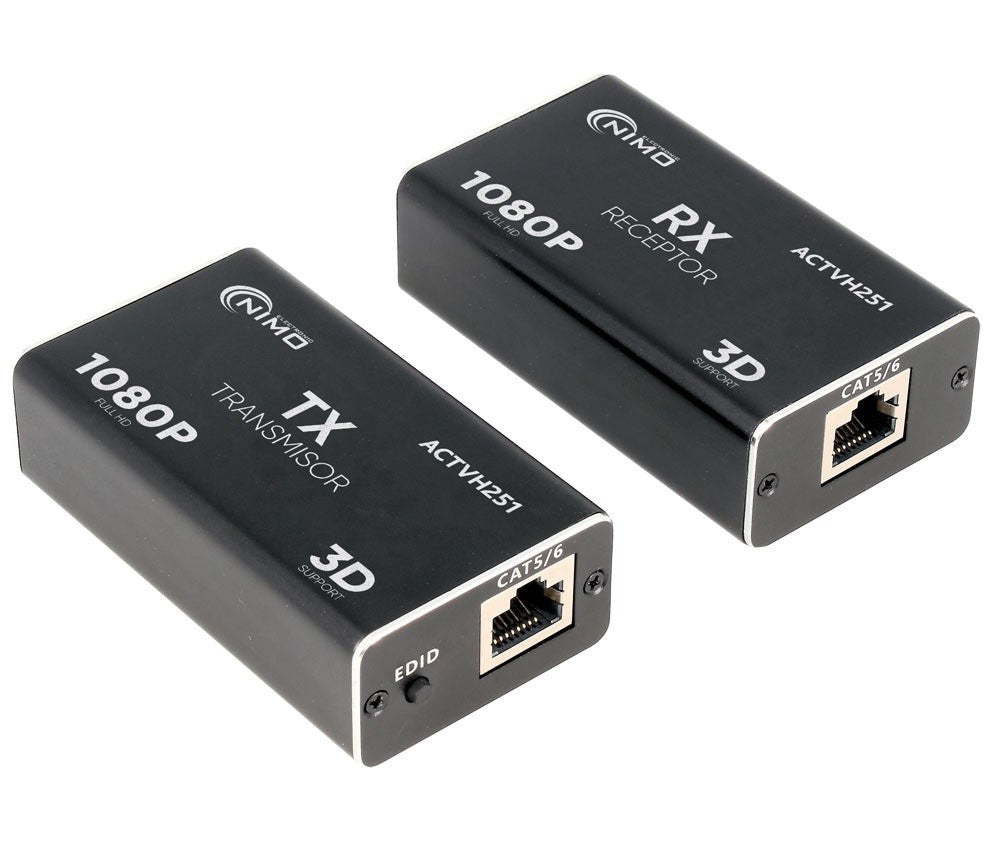 Prolongador activo de señales HDMI por 1 RJ45. UTP/FTP Cat6 o Cat.7 hasta 50m.