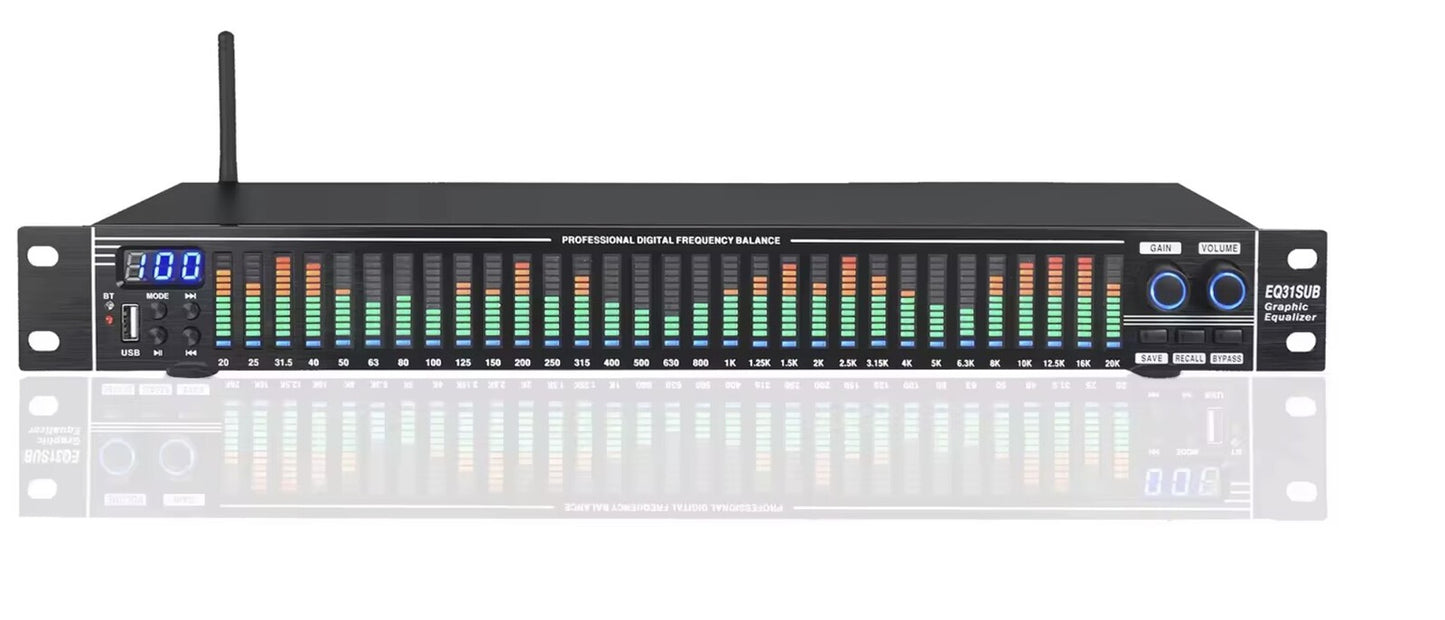 Ecualizador 31 bandas receptor Bluetooth Y Usb , Salida de sub