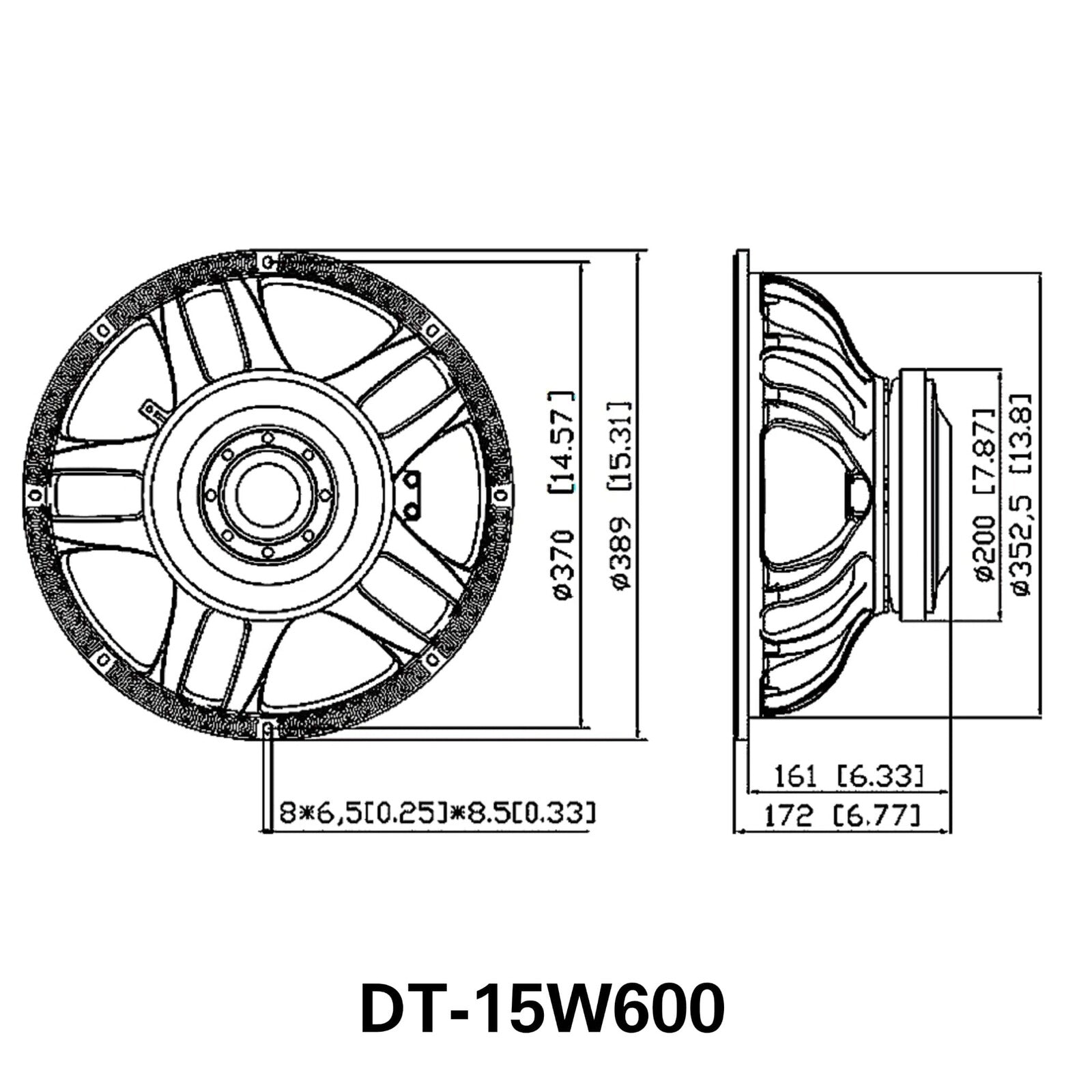 DT-15W600 ALTAVOZ WOOFER DE 15" Y 600RMS