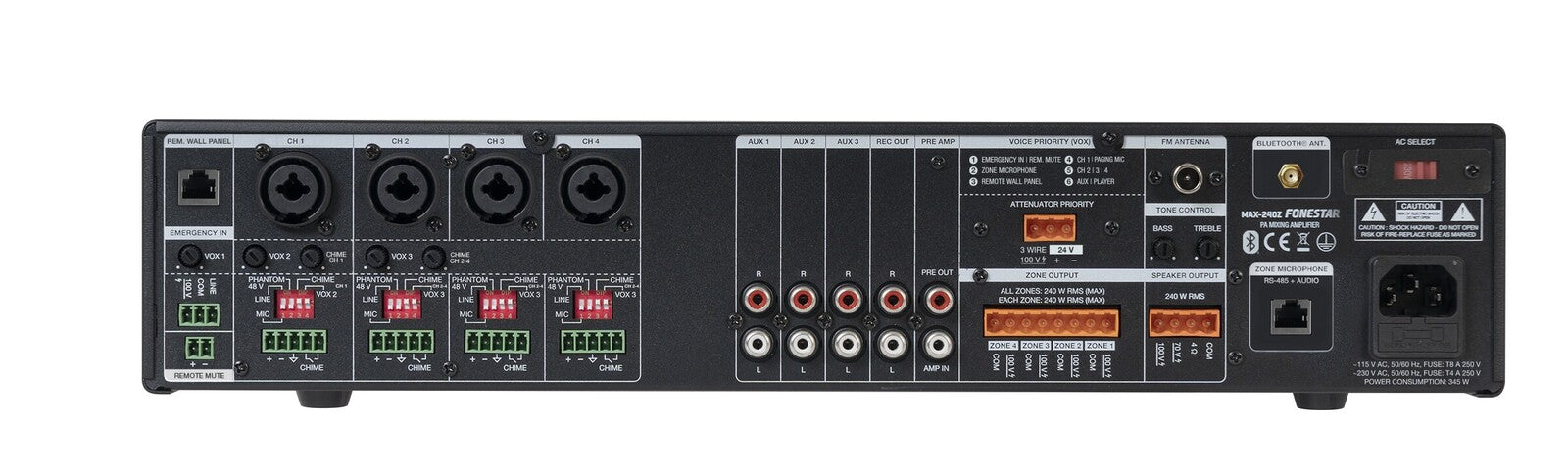 MAX-240Z Amplificador de megafonía multizona