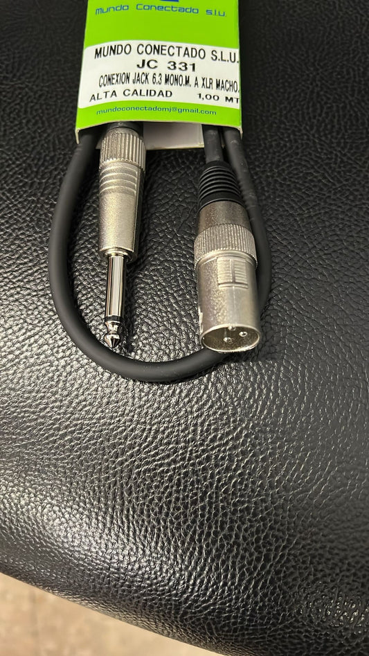 Conexión jack macho 6,3 mono a xlr macho