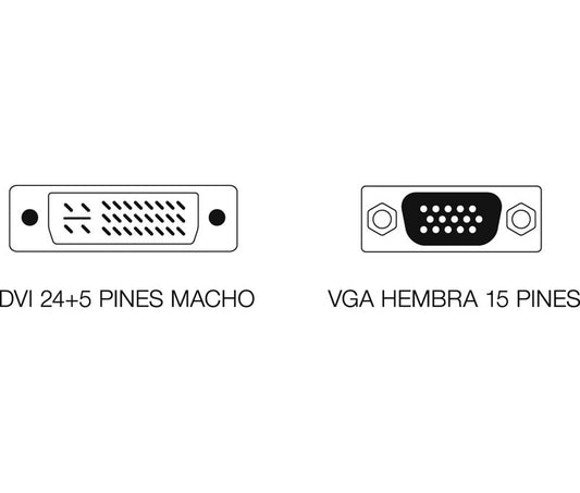 CON151 ADAPTADOR DVI-I ESTÉREO MACHO A VGA HEMBRA