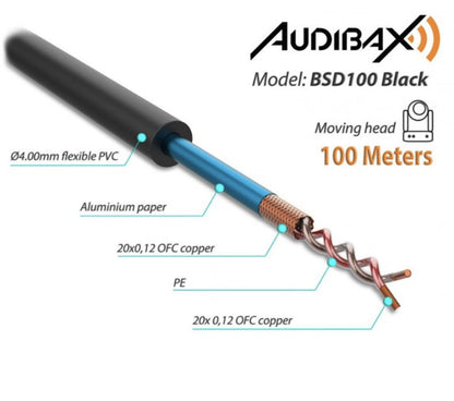 Audibax Silver BSD100 Black - Bobina de Cable DMX