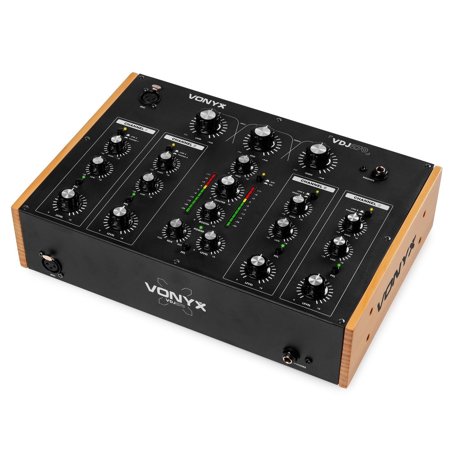 VDJ270 MEZCLADOR ROTATIVO DJ DE 4 CANALES